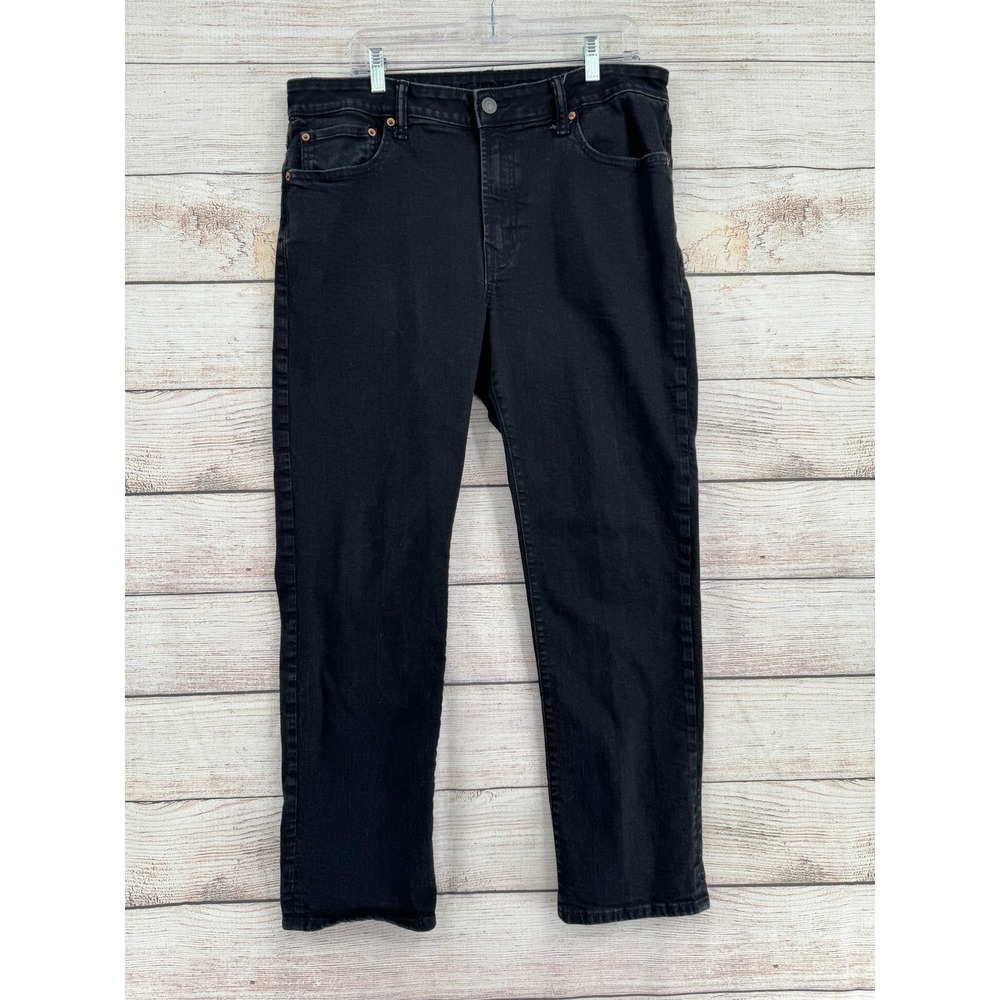 American Eagle Original Straight Jeans Mens 34x28.5 Black Airflex+ Stretch Denim